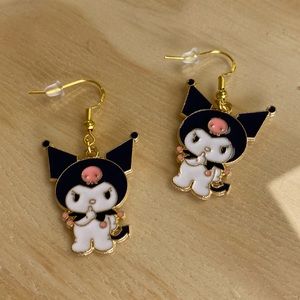 Sanrio Kuromi enamel earrings sterling silver stamped